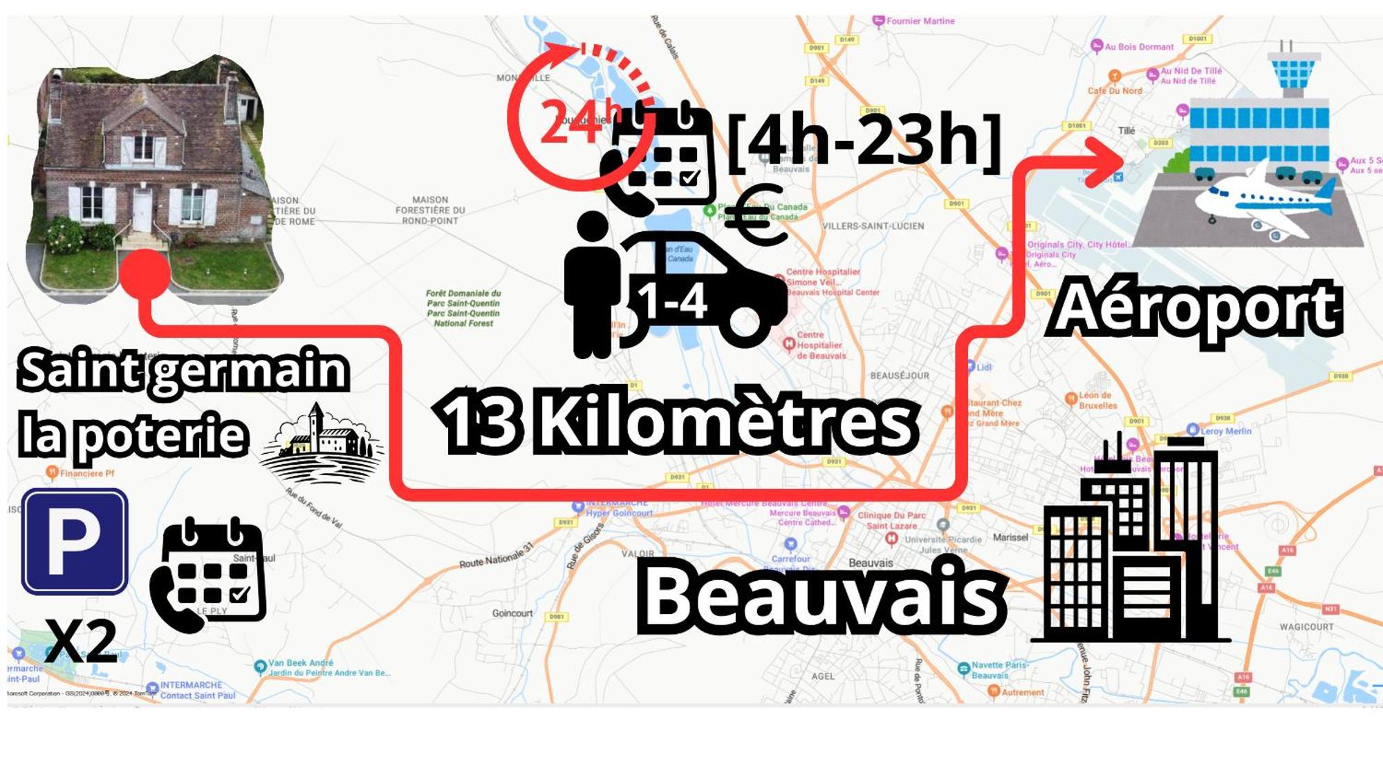Chambre Calme Et Accueillante 13 Kmtrs Aeroport, Parking Gratuit, Navette Gare Ou Aeroport Saint-Germain-la-Poterie Dış mekan fotoğraf